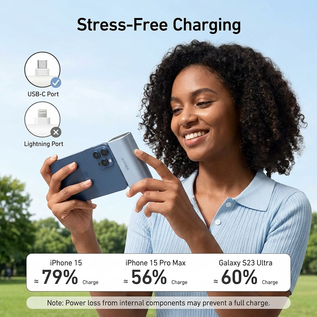 Anker Nano PowerBank (22,5 W, connecteur USB-C intégré) 5 000 mAh