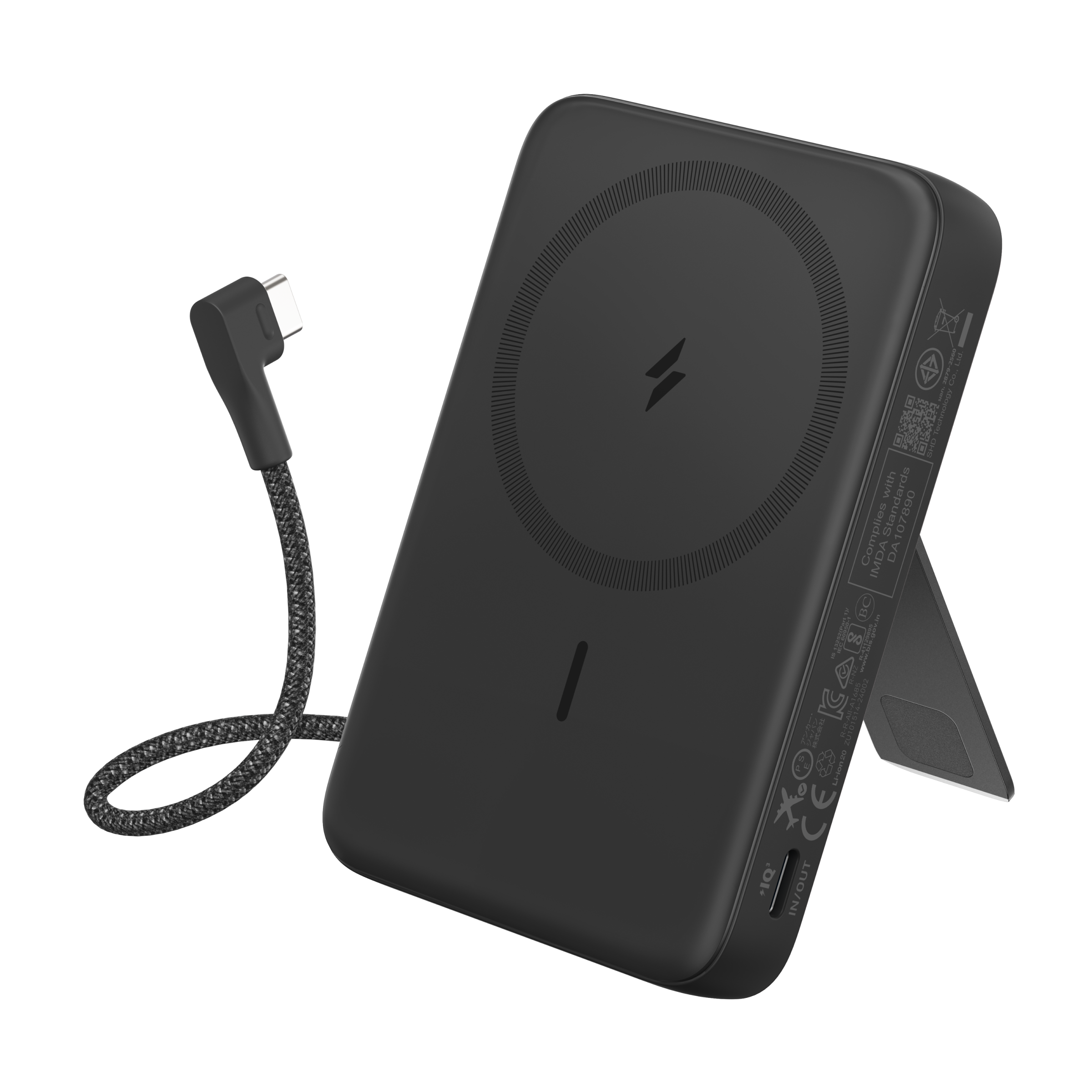 Batterie Externe Magnétique Anker Zolo 10 000 mAh (30W, Câble Intégré & Support)